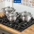 thumbnail image 3 of Juego de utensilios de cocina con olla de inducción de cocina de acero inoxidable clásico Daniks | 6 piezas | Ollas aptas para lavavajillas con tapa | 2 cuartos + 3 cuartos + 4 cuartos | Escala de med, 3 of 5