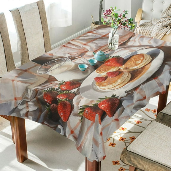 BZSMCE Square Tablecloth Breakfast Painting Pattern Tableclothes