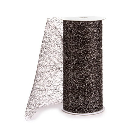 6yd Latex - Darice Metallic Mesh: Black, 6 in x 8 yd