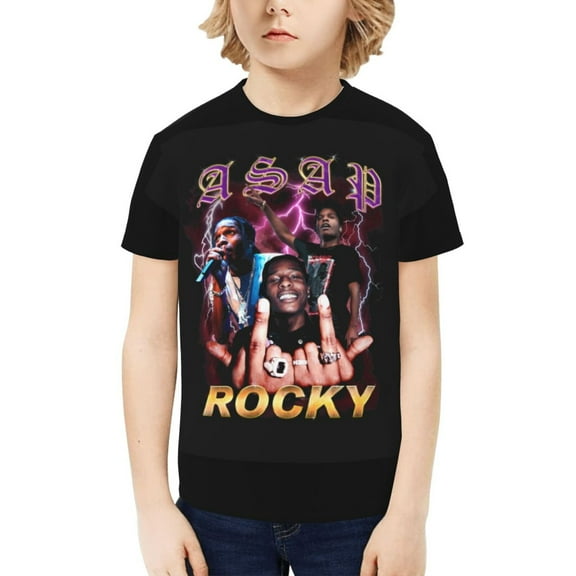 A$Ap Rocky Kids T-Shirt 3d Printed Graphic T-Shirts Boys And Girls Short Sleeve Shirts For Youth Kids X-Small