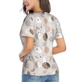 thumbnail image 2 of Goofa Rabbit In Space Pattern Women's Slim-Fit Short-Sleeve V-Neck T-Shirt,Classic-Fit Short-Sleeve V-Neck T-Shirt-XX-Large, 2 of 5