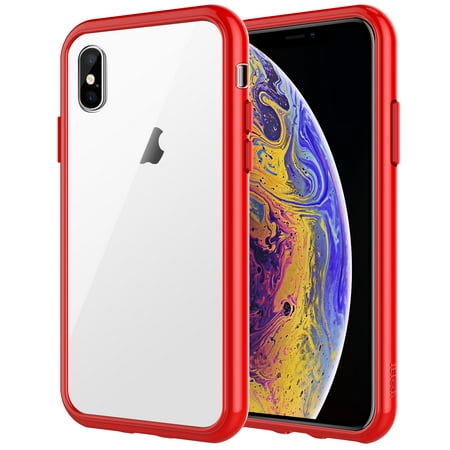 JETech Case for iPhone Xs and iPhone X, Shock-Absorption Bumper Cover (Red)
