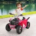 thumbnail image 2 of Costway Kids Ride on ATV 4 Wheeler Quad Toy Car 6V Battery Powered Motorized Toy Rose Red, 2 of 9