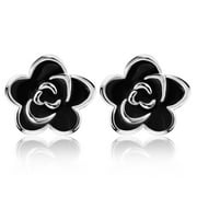 EVELYNI Rose Flower Stud Earrings - Sterling Silver Hypoallergenic Rose Studs Small Earrings for Women Girls