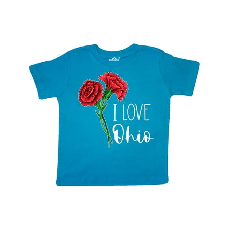 

Inktastic I Love Ohio with Red Carnations Gift Toddler Boy or Toddler Girl T-Shirt