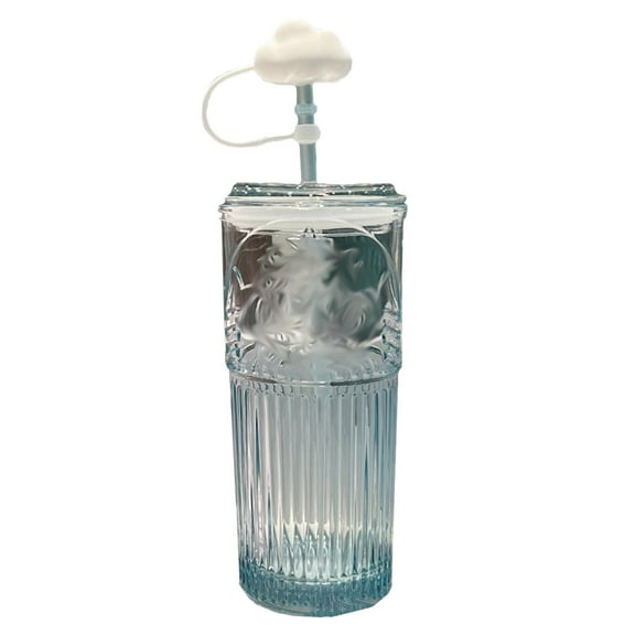 XKHAZA Glass Coffee Cups with Lids and Straws, 20 OZ Iced Coffee Glasses Tumblers for Ice Water, Juice, Tea, Milk, Smoothie and Cold or Hot Drinks