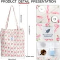 thumbnail image 4 of Ayieyill Corduroy Tote Bag for Women Girl Canvas Shoulder Cord Purse with Inner Pocket (Rose Bowknot), 4 of 6