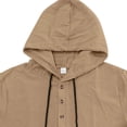 thumbnail image 6 of Mens Cotton Linen Hooded T-Shirts, Short Sleeve Shirts for Men Summer Casual Loose Fit Solid Color Button Up Hoodies Big and Tall, 6 of 6