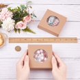 thumbnail image 3 of 24 Packs 3.7x3.7x1.5inch Round Clear PVC Window Gift Boxes Square Brown Kraft Present Packaging Boxes for Party Favor Treats Bakery and Jewelry Packaging, 3 of 9