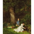 thumbnail image 2 of James Brade Sword 20x23 Gold Ornate Framed and Double Matted Museum Art Print Titled - The Picnic, 2 of 4
