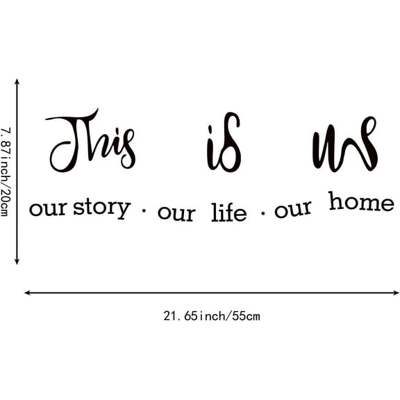 1sheet 1 sheet This Is Us Quotes Wall Stickers Vinyl Wall Quotes Wall Sign Mural Inspirational Wall Decals Kitchen Bedroom Wall Decor Black(55x20cm)
