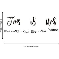 1sheet 1 sheet This Is Us Quotes Wall Stickers Vinyl Wall Quotes Wall Sign Mural Inspirational Wall Decals Kitchen Bedroom Wall Decor Black(55x20cm)