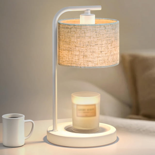 White Candle Warmer Lamp with Timer, Dimmable Electric Candle Wax Warmer Heater with Replacement Bulbs, Birthday Gifts for Women Her, Mom Gifts Idea, Thanksgiving Housewarming Gifts
