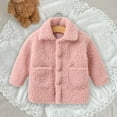 thumbnail image 4 of Atogsazn Toddler Girl Sherpa Jackets Fuzzy Button Down Jacket Winter Coat Warm Outerwear Outfit Tops Pink 2-3 Years, 4 of 6