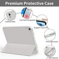 thumbnail image 4 of Kenke Case iPad (A16) 11th Generation 11 inch 2025, iPad 10th Generation 10.9 Inch 2022 with Pencil Holder, Soft TPU Back Smart Trifold Stand Case [Support Touch ID and Auto Wake/Sleep], Grey, 4 of 9