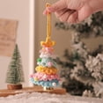 thumbnail image 5 of Handmade Crochet Christmas Tree Ornaments Set of 4, Multicolor Yarn Hanging Decorations with Bell & Star, Cute Holiday Décor for Christmas Tree, Home & Gifts, 5 of 5