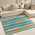 thumbnail image 2 of Coolnut Grunge Stripe Area Rug Pad - 80 x 58 inch - 100% Light Weight Polyester Fabric for Living - Bedroom, 2 of 6