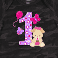 thumbnail image 4 of Inktastic First Birthday with Cute Puppy and Butterflies Boys or Girls Baby Bodysuit, 4 of 5