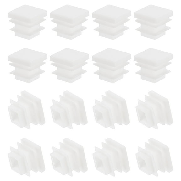 Uxcell Square Plastic Plug, 16 Pcs  5/8 Inch/16mm Tubing Insert End Caps, White