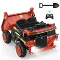 thumbnail image 2 of TOKTOO 12V Powered Ride on Dump Truck w/ Electric Dump Bed, 19-inch Wide Seat Ride on Car for Kids-Red, 2 of 9