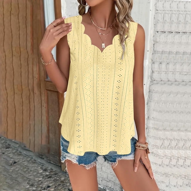 AherBiu Plus Size Womens Tank Tops V Neck Sleeveless Basic Going out Tank Tops Summer Comfy Casual T Shirts Tank
