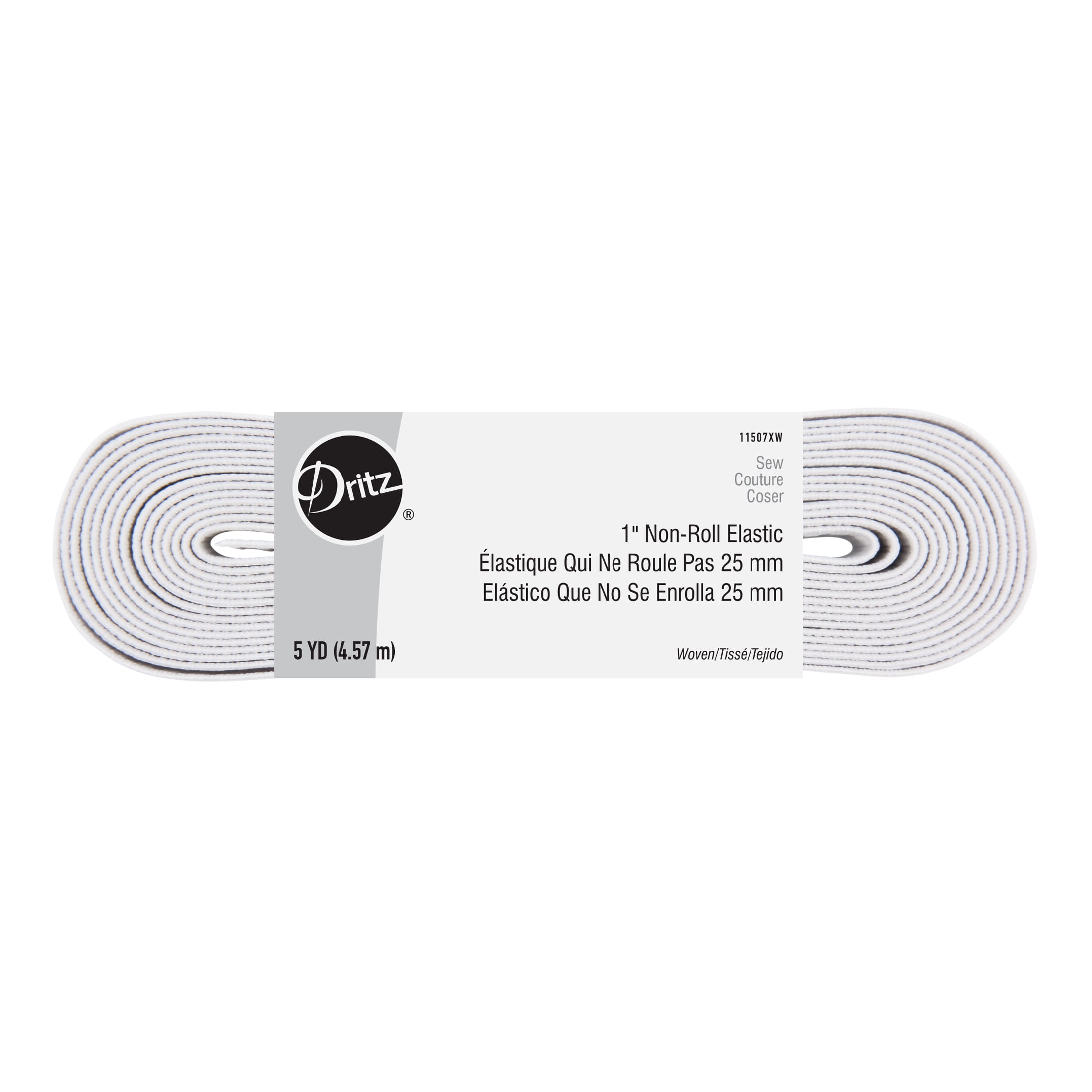 Dritz 1" White Non-Roll Elastic Value Pack, 5 Yd.