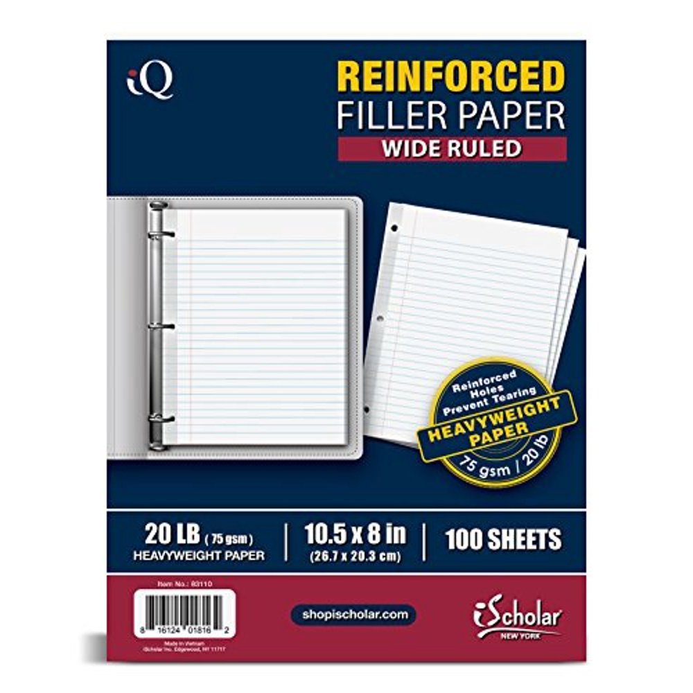 ischolar reinforced notebook filler paper (83110)