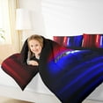 thumbnail image 4 of Manfei Neon Light Sword Bedding Comforter Set,Cartoon Gradient Light Twin Comforter Sets,Red Blue Lines Bedding Set For Kids,Luxury Bedroom Decor Reversible,2-Piece, 4 of 8