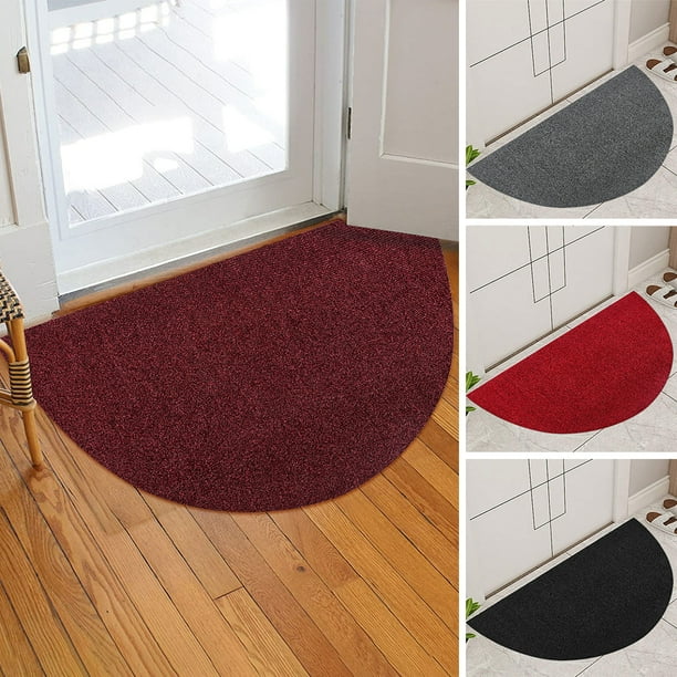 UKAP Alfombra semicircular para piso, alfombra para puerta de entrada semicircular, felpudo antideslizante de goma para puerta delantera de Patio