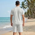 thumbnail image 4 of Miqool Mens Big & Tall Short Sets 2 Piece Outfits Summer Tracksuits Casual Short Sleeve T-Shirt and Shorts Set with Pockets, 4 of 8
