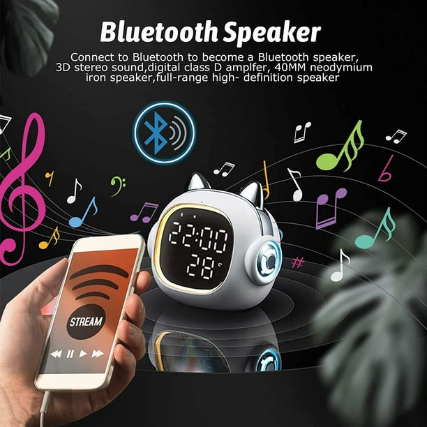 Réveil avec haut-parleur Bluetooth, Réveil de veilleuse pour