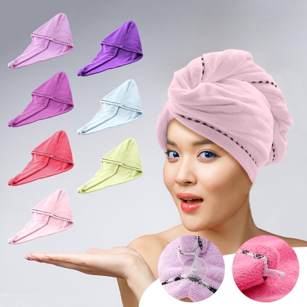 Xihbxyly Gorro de Ducha de Terciopelo Coral, Toalla de Microfibra Suave y Absorbente, de Secado Rápido, No Daña El Calor, Ideal para Baño, Facial y Viajes, para Mujeres, Hombres y Adolescentes, 25 X