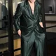 thumbnail image 5 of Trajes y blazers completos para hombre, conjunto de 2 piezas de lujo para jóvenes, color sólido, para caballero, nuevo, ropa de corte entallado, elegante, clásico, 5 of 5