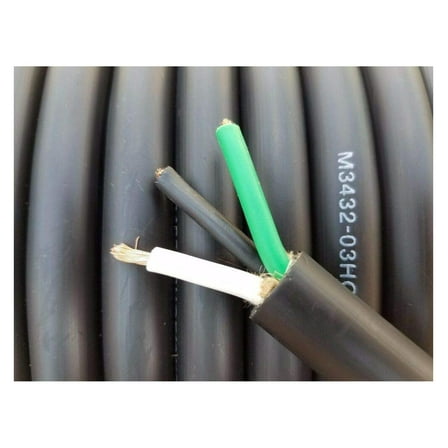 (600V) 12/3 AWG Gauge Copper, SOOW Portable Outdoor Flexible Wire Cable - 25' Foot