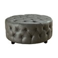 thumbnail image 1 of Furniture of America Contemporary Bonded Leather Grady Ottoman, Gray, 1 of 3