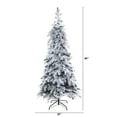thumbnail image 4 of Nearly Natural 7' Flocked Spruce Artificial Christmas Tree Prelit with LED Lights, White, 4 of 9