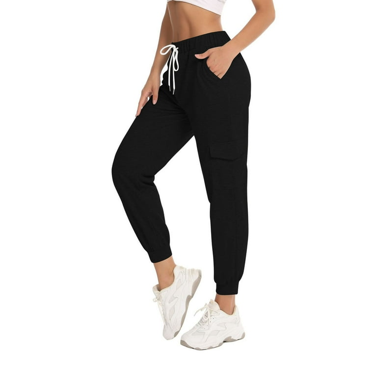 CHGBMOK Clearance Cargo Pants Women Casual Sports Overalls Leggings Solid  Color Pocket Pants Trousers