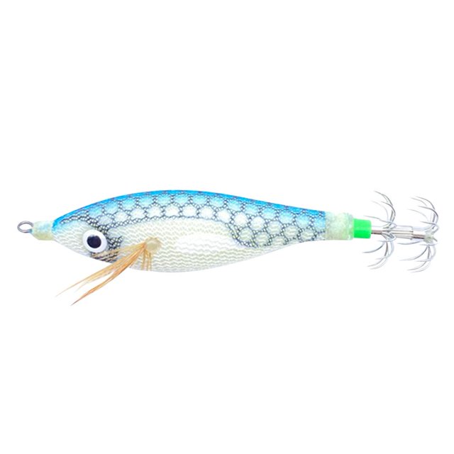 Luminous Artificial Jigs Señuelos de pesca Cuttlefish Catcher Tackle (Azul Blanco)