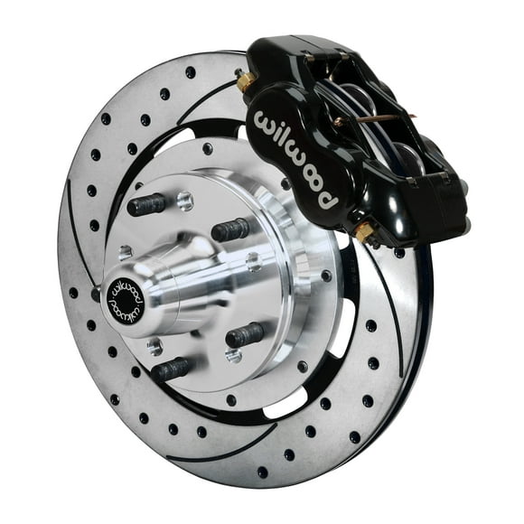 Wilwood Brakes Brake Conversion Kit 140-12297-D Forged Dynalite Big Brake; Performance Upgrade; With BP-10 Metallic Brake Pads; Black Anodized 4 Piston Calipers