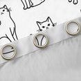 thumbnail image 4 of Manfei Abstract Cat Line Blackout Curtains, Simple Minimalist Kitten Curtains Pack of 2 (42x84 Each), White Black, 4 of 6