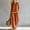 Orange, variant on IUYRTFE Women's Striped Wide Leg Pants Set Button Front Long Sleeve Top Casual Lounge Outfit