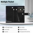 thumbnail image 2 of Neighborly Nook Checkbook Cover for Personal Checkbook, RFID Blocking Big Capacity Standard Register Duplicate Checks with Pen Holder, Cards Slots (Black and Brown), 2 of 8