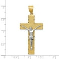 thumbnail image 3 of 14K Two-tone Diamond-cut Crucifix Pendant, 3 of 4