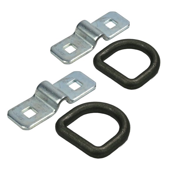The ROP Shop 2-Pack 3/8" Steel D Rings & Brackets Tie Down Chain 5000# Car Truck Motorcycle
