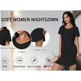 thumbnail image 6 of FEREMO Nightgowns for Women V Neck Casual Nightshirt Comfy Sleepshirt Flared Short Sleeve Sleepwear, 6 of 7