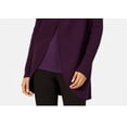 thumbnail image 3 of Alfani Women's Faux Fur Trim Convertible Cardigan Purple Size Petite Medium, 3 of 3