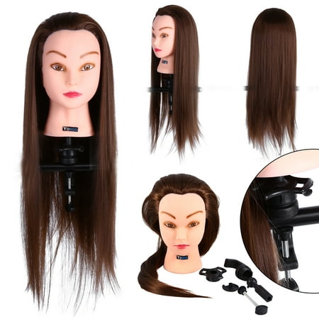 Salon Hair Training Head Practice Mannequin Head Hair Model Beauty Long Hairdressing Doll with Adjustable Clamp Holder for Cutting Braiding Setting Straighten (Best Mannequin Head For Braiding)