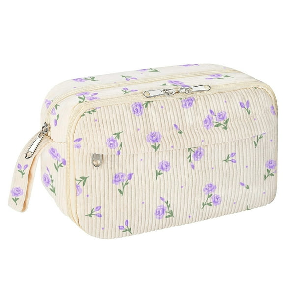 Multifunction Pencil Case Multi Compartments Fabric Pencils Organiser Bag Travel Cosmetic Storage Bag for Student Adult