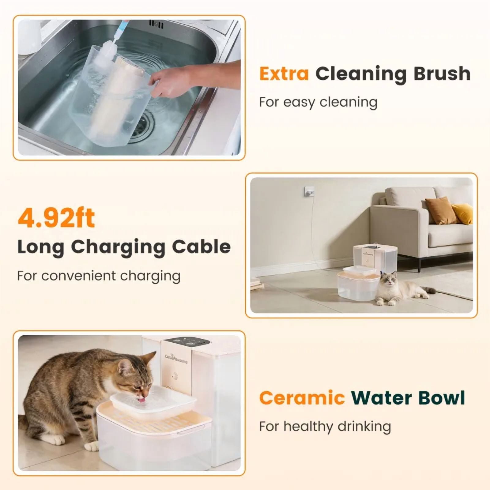 Smart Pet Water Fountain 4.5L, Cordless Rechargeable Automatic Cat Dog Water Dispenser, Remote Control, Dual-Tank Filtration, 3 Time Intervals & Volume Settings