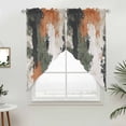 thumbnail image 5 of Vintage Sage Green Orange Kitchen Window Curtains, Swag Curtains Valance for Bedroom Living Room Bathroom, Modern Abstract Art Rod Pocket Window Treatment Curtain Block Drapes 2 Panels 28"x36", 5 of 9